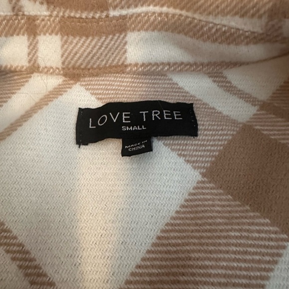 Love Tree Thick Fleece Flannel Cropped Jacket Size Small - Picture 2 of 4